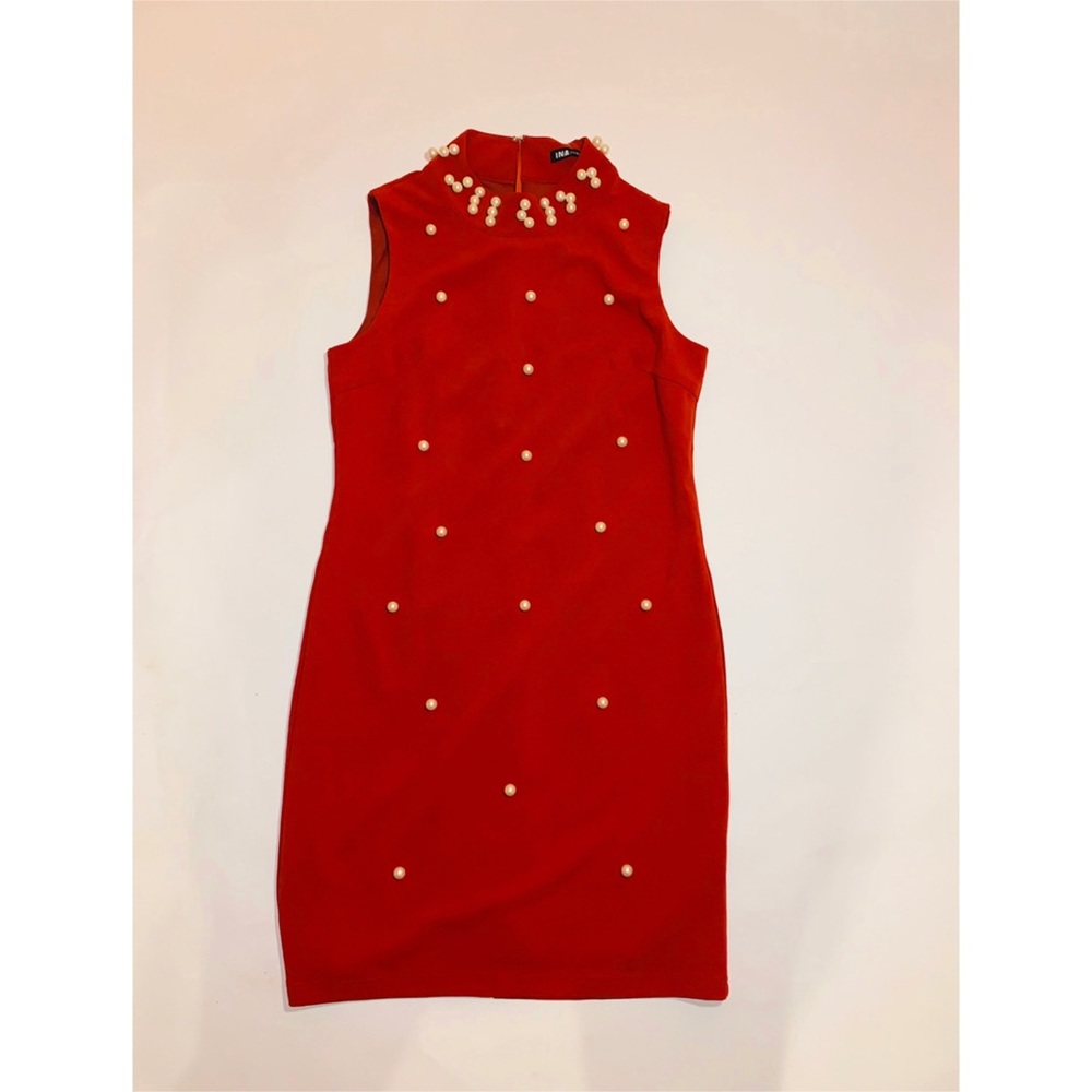 Red pearl Dress